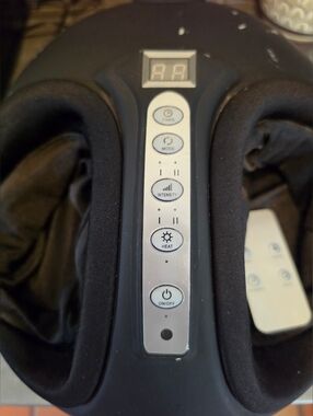 Portable Black Foot Massager with Heat and Intensity Controls